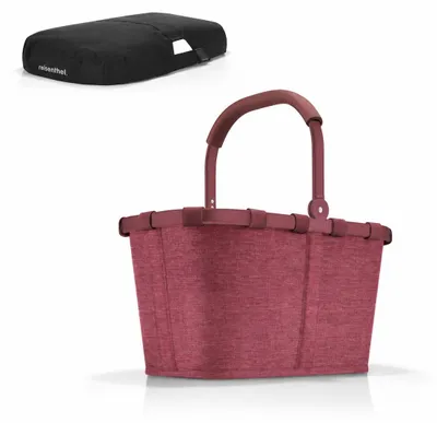Produktbild von reisenthel Einkaufskorb Tasche Korb carrybag frame twist maroon BK3104 + Cover schwarz BP7003
