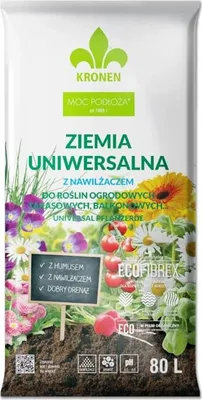Zdjęcie produktu dla Ziemia Uniwersalna Z Nawilżaczem Podłoże Kronen Ecofibrex (80 L)