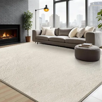 Image de Tapis Fluffy - Lavable et Antidérapant pour Salon et Salle de Jeux
