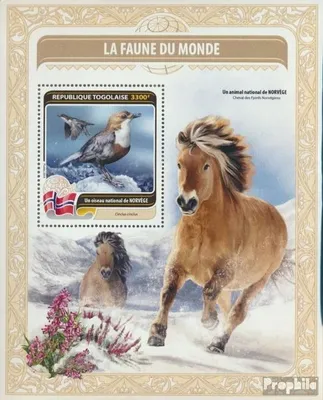 Produktbild von Briefmarken Togo 2016 Mi Block 1340 (kompl. Ausgabe) postfrisch Nationalvogel von Norwegen