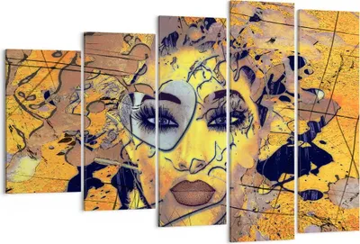 Produktbild von Bild auf Leinwand - Leinwandbild - Gesicht Frau - 150x100cm - Wand Bild - Wanddeko - Wandbilder - Leinwanddruck - Bilder - Kunstdruck - Wanddekoration - Leinwand bilder - Wandkunst - EG150x100-3513