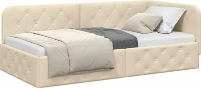Obrázok produktu pre Rohový rám postele Krémová 90 x 190 cm látka