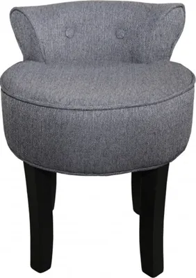 Produktbild von Casa Padrino Designer Hocker Boston Grau / Schwarz - Barock Schminktisch Stuhl
