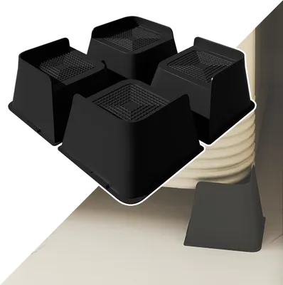 Produktbild von TRMLBE Möbelfüße 4 Stück Möbelerhöhung 9,5 cm Höhe Tischerhöhung PP Betterhöhung Stuhlerhöhung Möbelbeine für Möbel Tisch Stuhl Sofa, L-Type