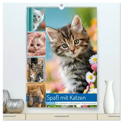 Produktbild von Spaß mit Katzen (hochwertiger Premium Wandkalender 2027 DIN A2 hoch), Kunstdruck in Hochglanz