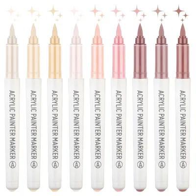 Zdjęcie produktu dla Zestaw 9 markerów akrylowych, końcówka 1,0 mm, wodoodporne, odcienie skóry