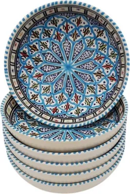 Zdjęcie produktu dla Zestaw 6 talerzy obiadowych Bakir Turquoise - D 20 cm