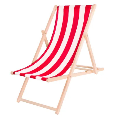 Image de Chaise longue pliante en bois Chaise longue de balcon Chaise pliante Chaise de camping Chaise longue de jardin Chaise longue de plage - rayée