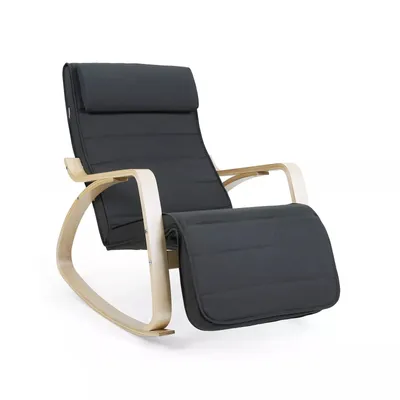 Produktbild von In And OutdoorMatch Luxus-Schaukelstuhl Lydia - Schwarz - Für den Innenbereich - Loungesessel mit Kissen - Erwachsene - Loungesessel - Modern