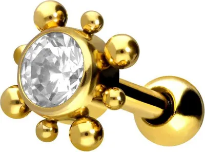Produktbild von Ohrpiercing Chirurgenstahl Ohrpiercing KRISTALL + KUGELQUADRAT