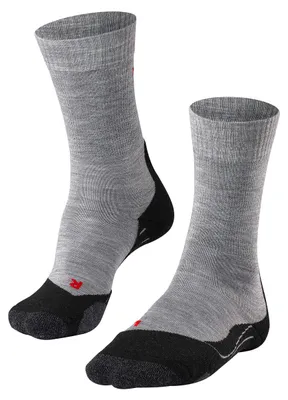 Image de FALKE Chaussettes hommes - Chaussettes de trekking TK2, rembourrage, mélange de Laine Gris 44-45
