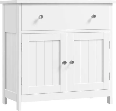 Zdjęcie produktu dla Szafka podumywalkowa z szufladą i drzwiczkami - Szafka łazienkowa w kolorze białym (60x30x60 cm)