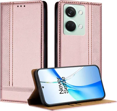 Obrázek produktu pro Pouzdro pro OnePlus Nord 3 kožené flipové pouzdro s funkcí stojánku Růžový