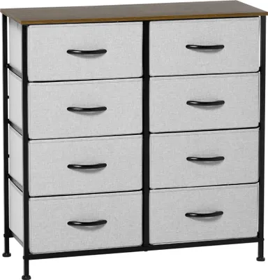SVITA ARI Schubladenschrank – Metallregal Mit 7 Stoffboxen, 63x30x73 Cm, Schwarz/grau