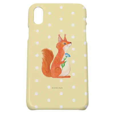 Produktbild von Mr. & Mrs. Panda Iphone 10 Handyhülle Eichhörnchen Blume - Gelb Pastell - Geschenk, Lustige Sprüche, Spruch Positiv, Handy, glücklich, X, Motivation, Spaß, Cover, Lachen