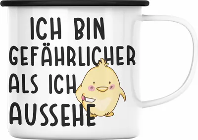 Produktbild von Trendation - Lustige Emaille Tasse Kollege Kollegin Geschenk Lustiger Spruch Emaille Emaille Tasse Sprüche Sarkasmus Emaille Tassen mit Sprüchen (Schwarz)