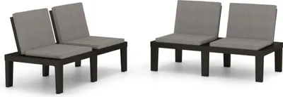 Obrázek produktu pro vidaXL Zahradní lavice s polštáři 2 ks. Plastové šedé