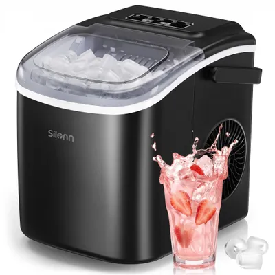 Produktbild von Eiswürfelmaschine Silonn 12kg/24h, 9 Eiswürfel in 6 Min, selbstreinigend