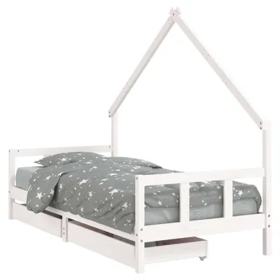 Immagine prodotto di vidaXL Letto per bambini con cassetti bianco 90x190 cm in legno di pino massiccio