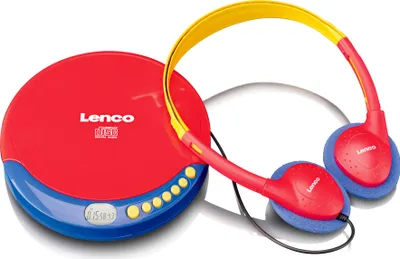 Produktbild von Lenco CD-021KIDS - Tragbarer CD-Player für Kinder mit Kopfhörer, wiederaufladbaren Batterien und integriertem Schallschutz - Mehrfarbig