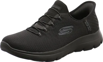 A black Skechers Slip-Ins shoe is shown against a white background.