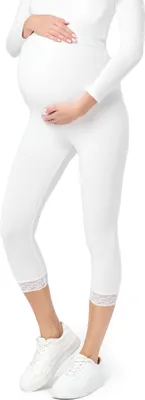 Produktbild von Be Mammy 3/4 Umstandsleggings aus Viskose BE20-161 (Weiß, S)