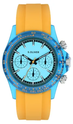 Produktbild von s.Oliver Herren Uhr Armbanduhr Chronograph Silikon SO-4601-PC