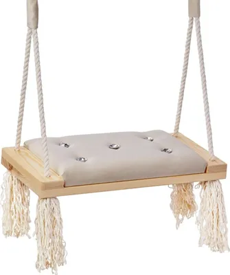 Obrázok produktu pre Love Gifts® Swing - detská hojdačka od 5 rokov z dreva, vhodná aj ako interiérová hojdačka, možno ju namontovať na strop a do zárubne dverí