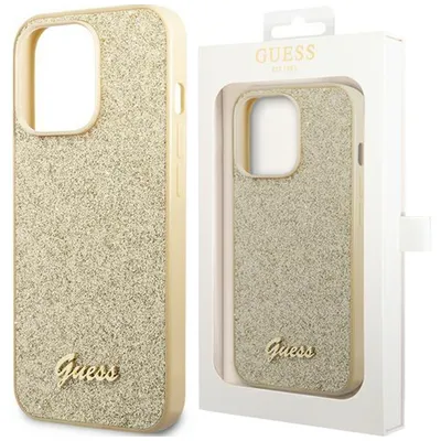 Produktbild von Guess GUHCP14XHGGSHD iPhone 14 Pro Max 6,7" gold hard case Glitter Script Schutzhülle