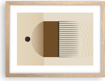 Produktbild von Gerahmtes Poster - Rahmen in heller Eiche - Abstraktion Geometrisch Boho - 40x30 cm - Wand Bild - Wanddeko - Wandbilder - Kunstposter - Wandposter - Bilderrahmen - Bilder - P2NAA40x30-4826
