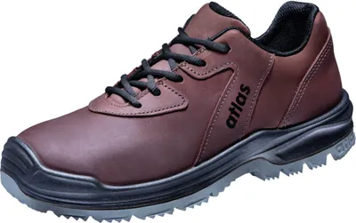 A single brown work shoe is shown against a white background.