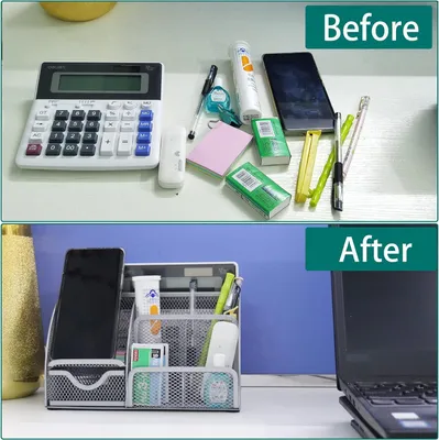 Produktbild von Multifunktionaler Büro-Organizer - Stifthalter - Silber - Metall