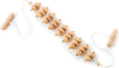 Produktbild von Habys Holz-Massagegerät für Rücken & Körper | 25 Rollen aus Buchenholz | ideal zur Selbstmassage & Linderung von Verspannungen | robustes Design