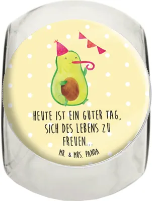 Produktbild von Mr. & Mrs. Panda Teedose Avocado Party L 870ml - Gelb Pastell - Geschenk, Bonboniere, Aufbewahrungsdose, Happy Birthday, Jubiläum, Geburtstag, Lebensmittelbehälter