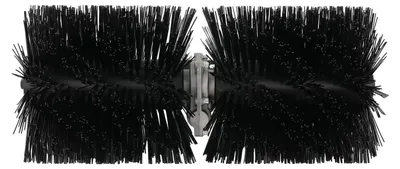 Image de Brosse à neige en nylon - Tête de balayage pour tondeuse à gazon - Pour allées et parkings - Déneigement hivernal - Noir