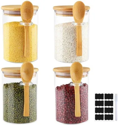 Produktbild von Famanu Vorratsgläser Set - 4 Stück - Borosilikatglas - 500 ml
