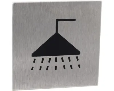 Produktbild von Erkennungszeichen "Bad", 60 x 60 mm, selbstklebend, Edelstahl