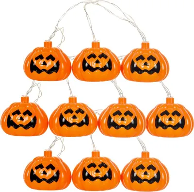 Produktbild von Kürbis Lichterkette mit 10 LEDs 180 cm als Halloweendekoration