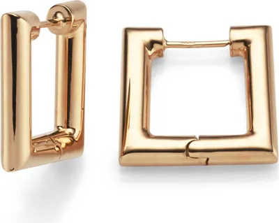 Produktbild von Paar quadratische Creolen 20x20mm Ohrringe Ohrschmuck aus 585 Gold Rotgold