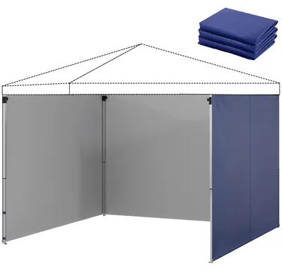 Produktbild von Outsunny 3er-Set Seitenteile für Pavillon 3x3 m, mit Reißverschluss, UV Schutz