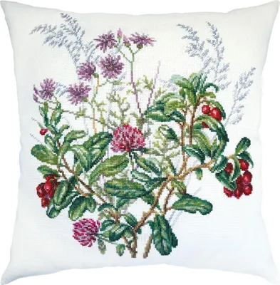 Produktbild von RTO Kreuzstichkissen Set "Waldstrauß", Zählmuster, 40x40cm