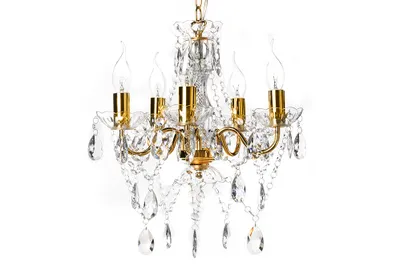 Produktbild von riess-ambiente Design Kronleuchter DIAMONDS S 40cm gold Acryl 5-armig Barock Design Deckenlampe Hängelampe Lampe