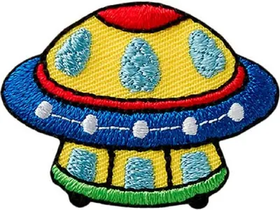 Produktbild von Mono Quick 04146 Raumschiff Bügelbild, Patch, ca. 4,0 x 3,1 cm Ufo Außerirdische