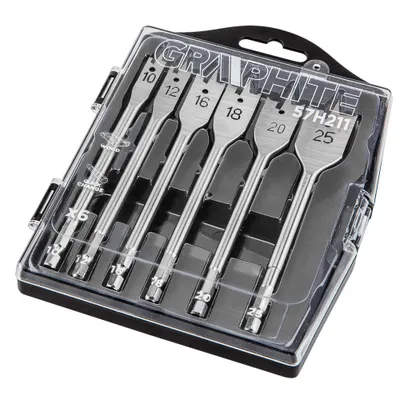 Obrázek produktu pro GRAPHITE Vrtáky do dřeva, 10,12,16,18,20,25 mm, sada 6 ks.