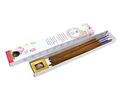 Produktbild von Green Tree Gemstone Räucherstäbchen "Love", Rose – Kostbarer Rosenquarz, 15g