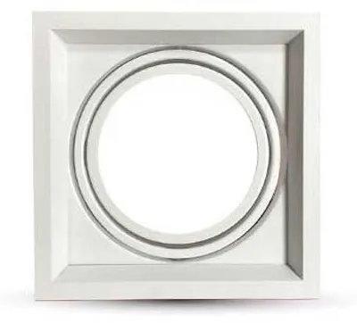 Immagine prodotto di V-TAC VT-3575 Portafaretto incasso alluminio quadrato orientabile 1xAR111 corpo bianco IP20 - SKU 3575