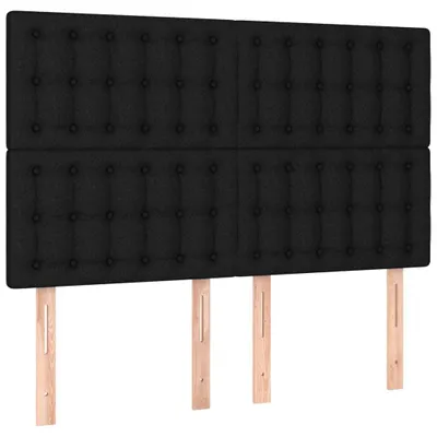 Image de vidaXL Têtes de lit 4 pcs. noir 72x5x78/88 cm Tissu
