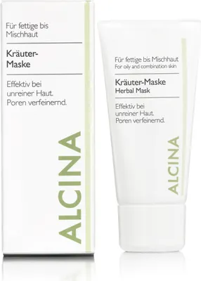 Produktbild von ALCINA Herbal Mask, Reinigungsmaske, Frauen, Mischhaut, ölige Haut, Anti-Rötung, Tube, Aqua, Kaolin, Magnesium Aluminum Silicate, Pentylene Glycol, Sorbitol, Panthenol, Salvia...