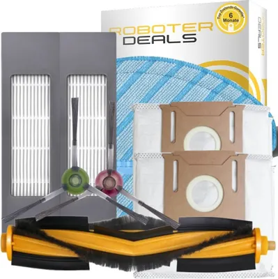 Image de Kit d'accessoires, pièces de rechange pour aspirateur robot Ecovacs Deebot N10 Plus (1 brosse principale, 2 tampons, 2 filtres, 2 brosses latérales, 2 sacs à poussière)