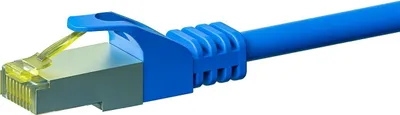Produktbild von RJ45 Netzwerkkabel S/FTP (PiMF), mit CAT 7 Rohkabel, Blau, 5m